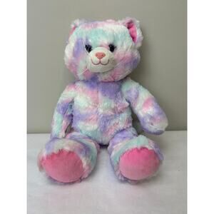 Build A Bear Pastel Swirl Kitty Cat 15" Pink Purple Blue Stuffie Stuffed Animal